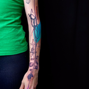 Color Abstract tattoo on Sleeve #81153 | Tattoo Artist Night Owl Tattoo