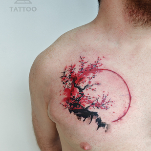 Male Color Author's Style tattoo on Breast #96170 | Tattoo Artist Vladimir Kovalevskiy