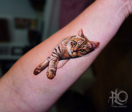 Tattoo Idea # Tattoo Artist Anastasiya Yusupova CAT_KABUKI