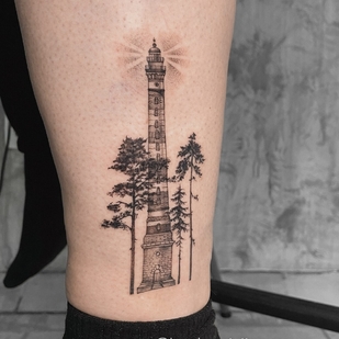 Female Black Micro realism tattoo on Leg #95539 | Tattoo Artist Elena Korobova