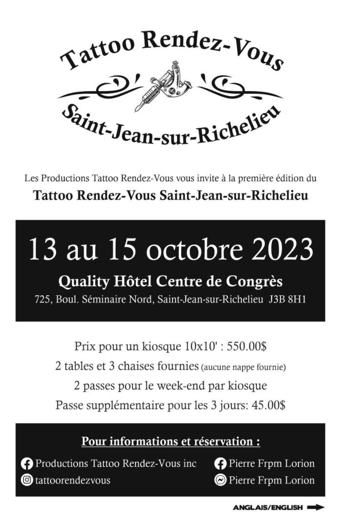 Tattoo Rendez-Vous Saint-Jean-Sur-Richelieu Tattoo Rendez-Vous Saint-Jean-Sur-Richelieu