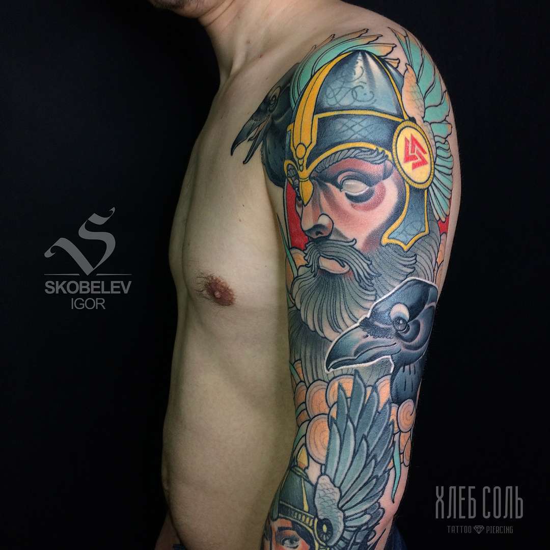 Tattoo artist Igor Skobelev, color new school, neo traditional tattoo | Russia