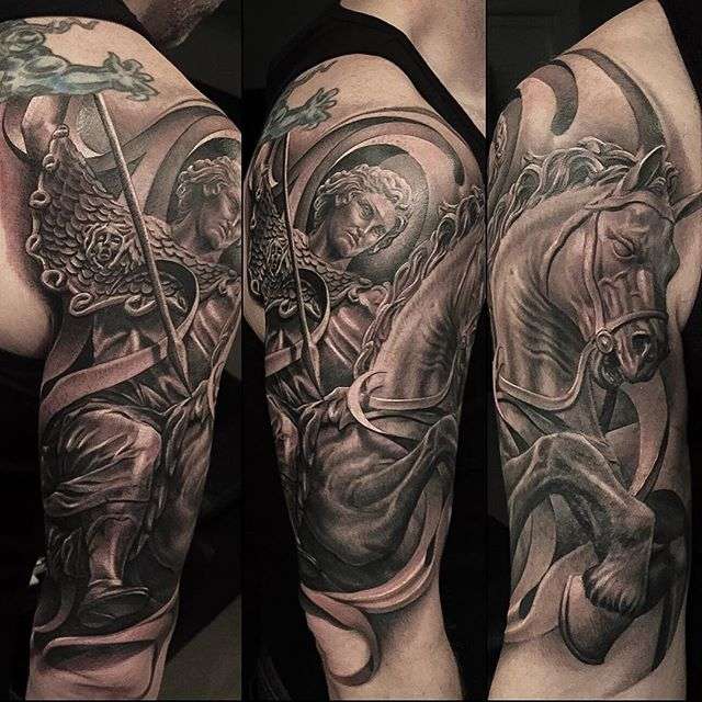 테이처 그레그 니콜슨 검정회색 실리스미 테이처 | Тату мастер Greg Nicholson черно-белые реализм тату