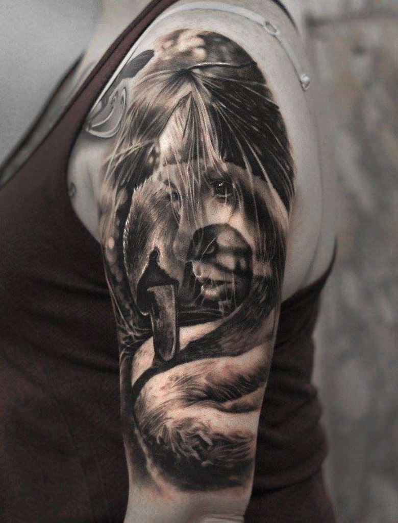 Tattoo artist Matthew James black and grey realism tattoo