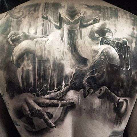 Tattoo artist Matthew James black and grey realism tattoo