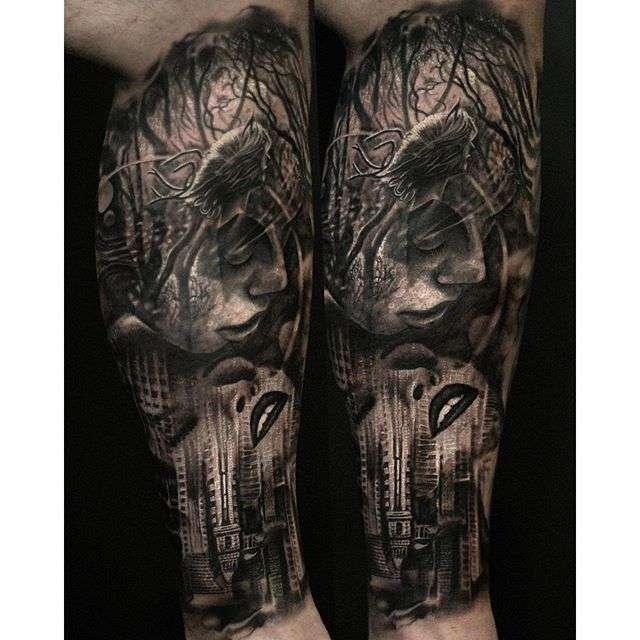 Tattoo artist Matthew James black and grey realism tattoo