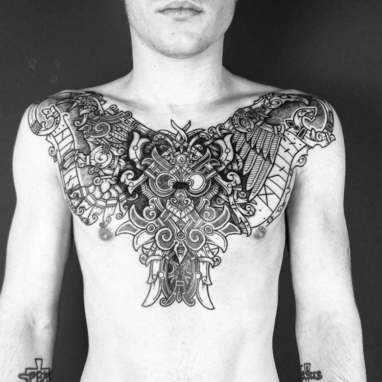 tattoo Scandinavian patterns - tattoo artist Vitaly Pradd