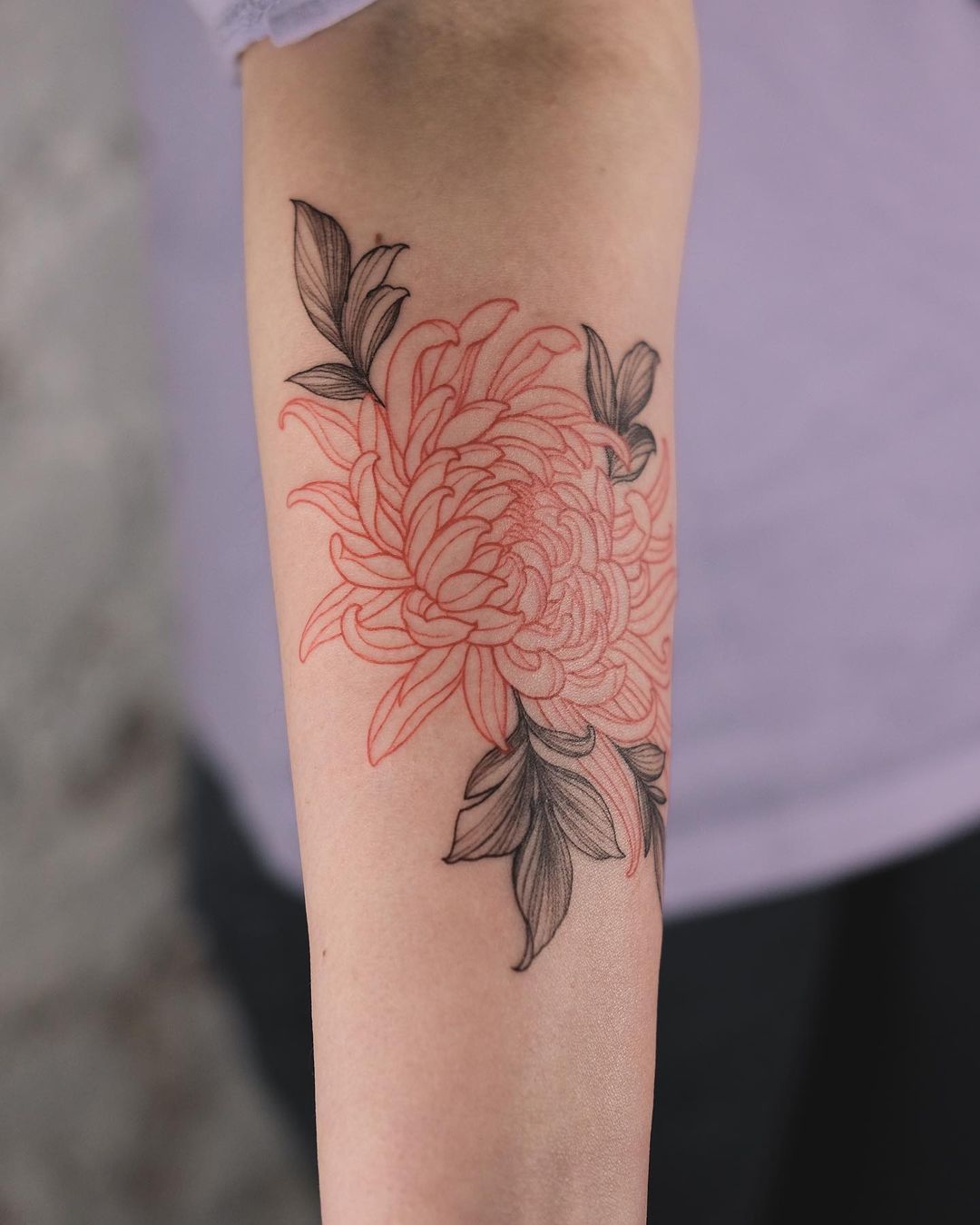 flower tattoo line drawing