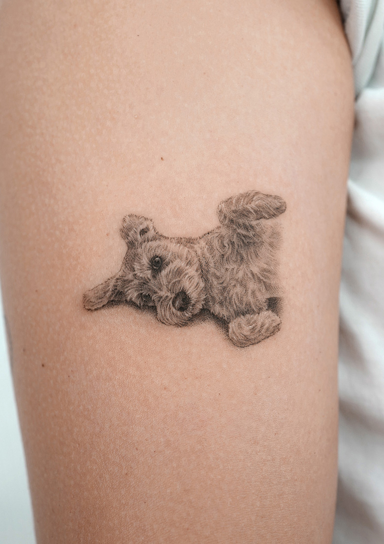 Puppy cute tattoo