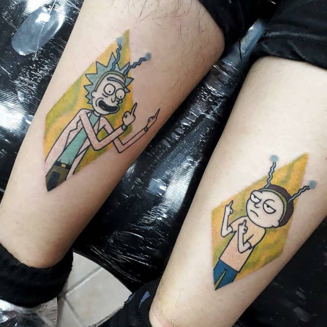 Rick and Morty tattoo.