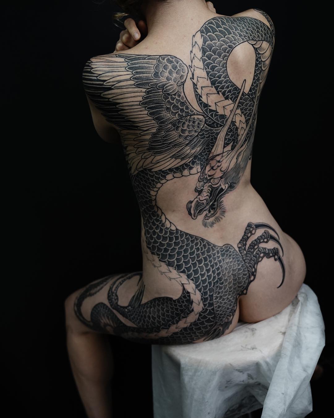Tattoo artist Mikhail Amanita Kolesnikov