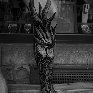 Negro Blackwork tatuaje en Pierna #63817 | Tattoo Artist Marcelo Zissú