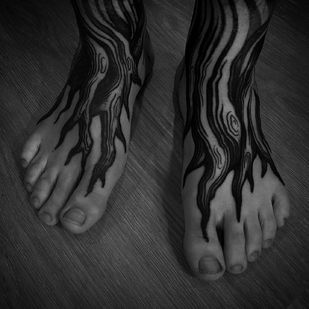 Femenino Negro Blackwork tatuaje en Pie #63820 | Tattoo Artist Marcelo Zissú