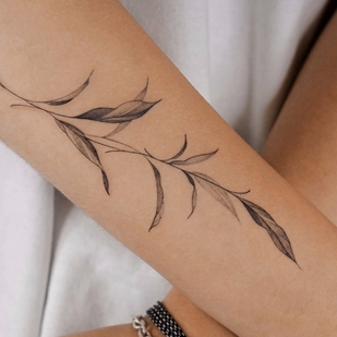 Femenino Negro Botánico tatuaje en Antebrazo #51595 | Tattoo Artist Zee
