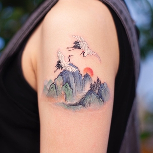 Femenino Color  tatuaje en Hombro #51947 | Tattoo Artist Franky Yang