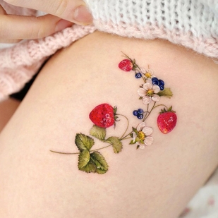 Femenino Color  tatuaje en Pierna #53034 | Tattoo Artist Songe