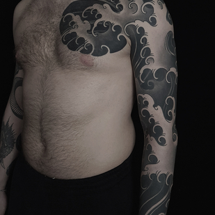 Masculino Negro y Gris Japonés tatuaje en Manga #65660 | Tattoo Artist ROMAN MIGURA