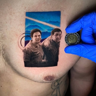 Masculino Negro y Gris Microrealismo tatuaje en Pecho #39395 | Tattoo Artist Kirill Antique