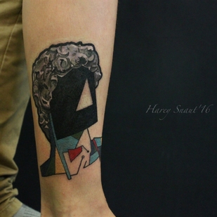 Color Gráfico tatuaje en Pierna #53676 | Tattoo Artist Harey Snaut