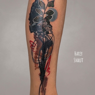 Femenino Color Estilo del Autor tatuaje en Espinilla #53615 | Tattoo Artist Harey Snaut