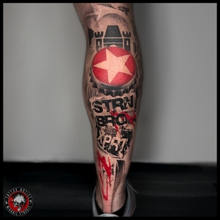 Masculino Negro y Gris Trash Polka tatuaje #66249 | Tattoo Artist Mihail Strogiy