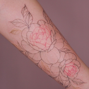 Femenino Negro Fineline tatuaje en Antebrazo #54103 | Tattoo Artist Anastasiya Kovyazina