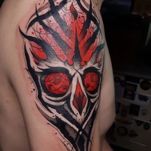 Masculino Color Lettering tatuaje en Hombro #67842 | Tattoo Artist Ioann Leo ( LEO-VAN )