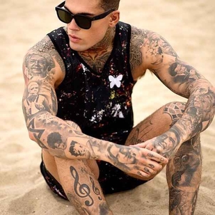 🔥 Fotos sensuales, portafolio de modelo  #910 Modelo de tatuajes Stephen James