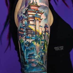 Femenino Color Realismo tatuaje en Hombro #31297 | Tattoo Artist Kristina Taylor