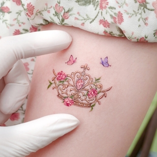 Femenino Color Joyería tatuaje en Pierna #55598 | Tattoo Artist Solar