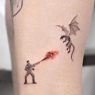 Femenino Color Miniatura tatuaje en Pierna #56879 | Tattoo Artist Choi Yun