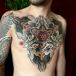 Masculino Color Ornamental tatuaje en Pecho #73222 | Tattoo Artist Ioann Leo ( LEO-VAN )