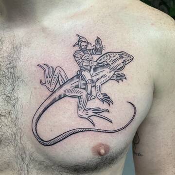 New breath of the Middle Ages  in Bazhen Nikitin’s engraving tattoo