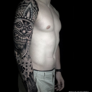 Masculino Negro Neo-tradicional tatuaje en Manga #75210 | Tattoo Artist Pavlik Gusarov