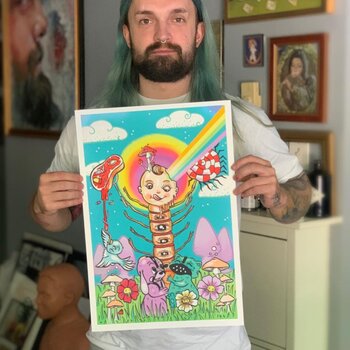 Artista del tatuaje Archie Bronson