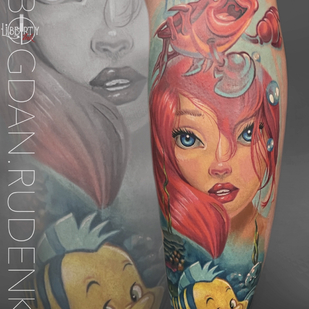 Femenino Color Realismo tatuaje en Espinilla #76260 | Tattoo Artist Bogdan Rudenko