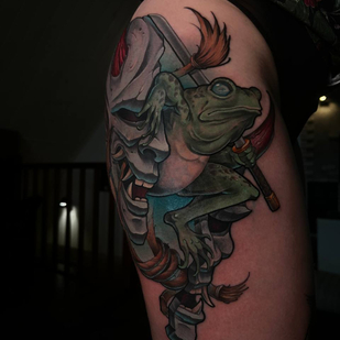 Femenino Color Neo-tradicional tatuaje en Muslo #80479 | Tattoo Artist Victor Rassadniy