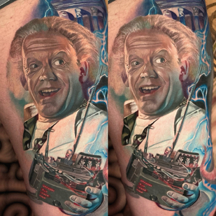 Masculino Color Retrato tatuaje en Pierna #81944 | Tattoo Artist Dislike