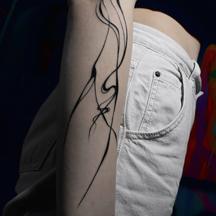 Femenino Negro Abstracto tatuaje en Manga #82335 | Tattoo Artist Polina s Tatuina