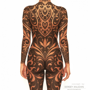 Femenino Negro Estilo del Autor tatuaje en Traje de Cuerpo Completo #82446 | Tattoo Artist Sergey Anuchin
