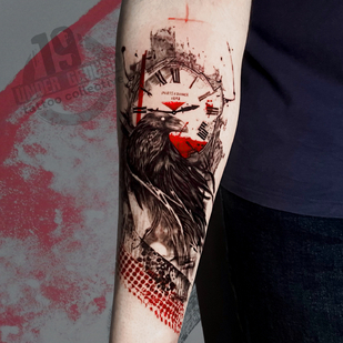 Masculino Color Trash Polka tatuaje en Antebrazo #82568 | Tattoo Artist Anton Kozlovskih