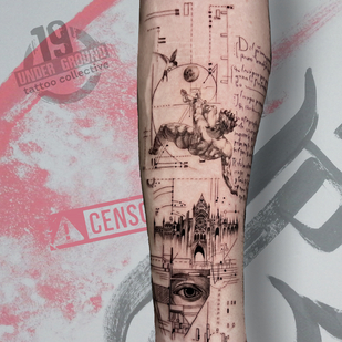 Masculino Negro Fineline tatuaje en Antebrazo #82579 | Tattoo Artist Anton Kozlovskih