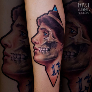 Masculino Color Retrato tatuaje en Espinilla #82986 | Tattoo Artist Pavel Zubkov