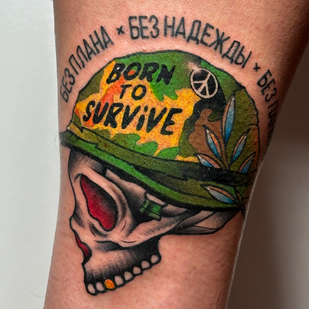 Masculino Color  tatuaje en Espinilla #85118 | Tattoo Artist Dmitrii Ostanin