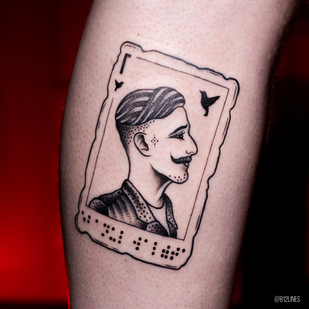 Masculino Negro Old School tatuaje en Espinilla #85121 | Tattoo Artist Dmitrii Ostanin