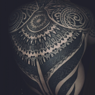 Masculino Negro Ornamental tatuaje en Espalda #86042 | Tattoo Artist Mr.Evil Ruslan Bazhanov