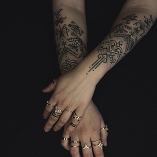 Femenino Negro Ornamental tatuaje #86045 | Tattoo Artist Mr.Evil Ruslan Bazhanov