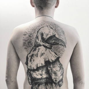 Masculino Negro Grabado tatuaje en Espalda #86052 | Tattoo Artist Mr.Evil Ruslan Bazhanov