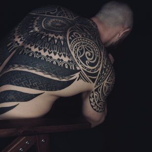 Masculino Negro Ornamental tatuaje en Espalda #86063 | Tattoo Artist Mr.Evil Ruslan Bazhanov