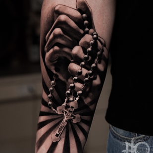 Masculino Negro y Gris Realismo tatuaje en Antebrazo #86204 | Tattoo Artist Anastasiya Yusupova CAT_KABUKI